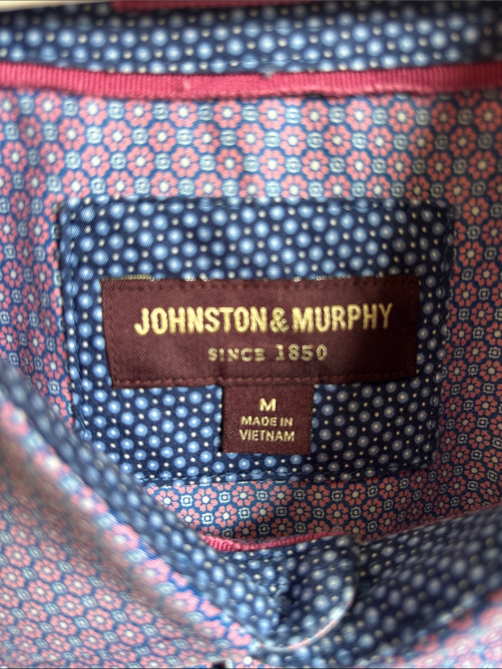 Johnston & Murphy Lavender Micro-Pattern Dress Shirt with Contrast Trim - Picture 2 of 5